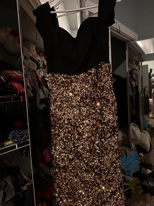 DRESS THE POPULATION
Women's Bailey Sequined-Skirt
Dress