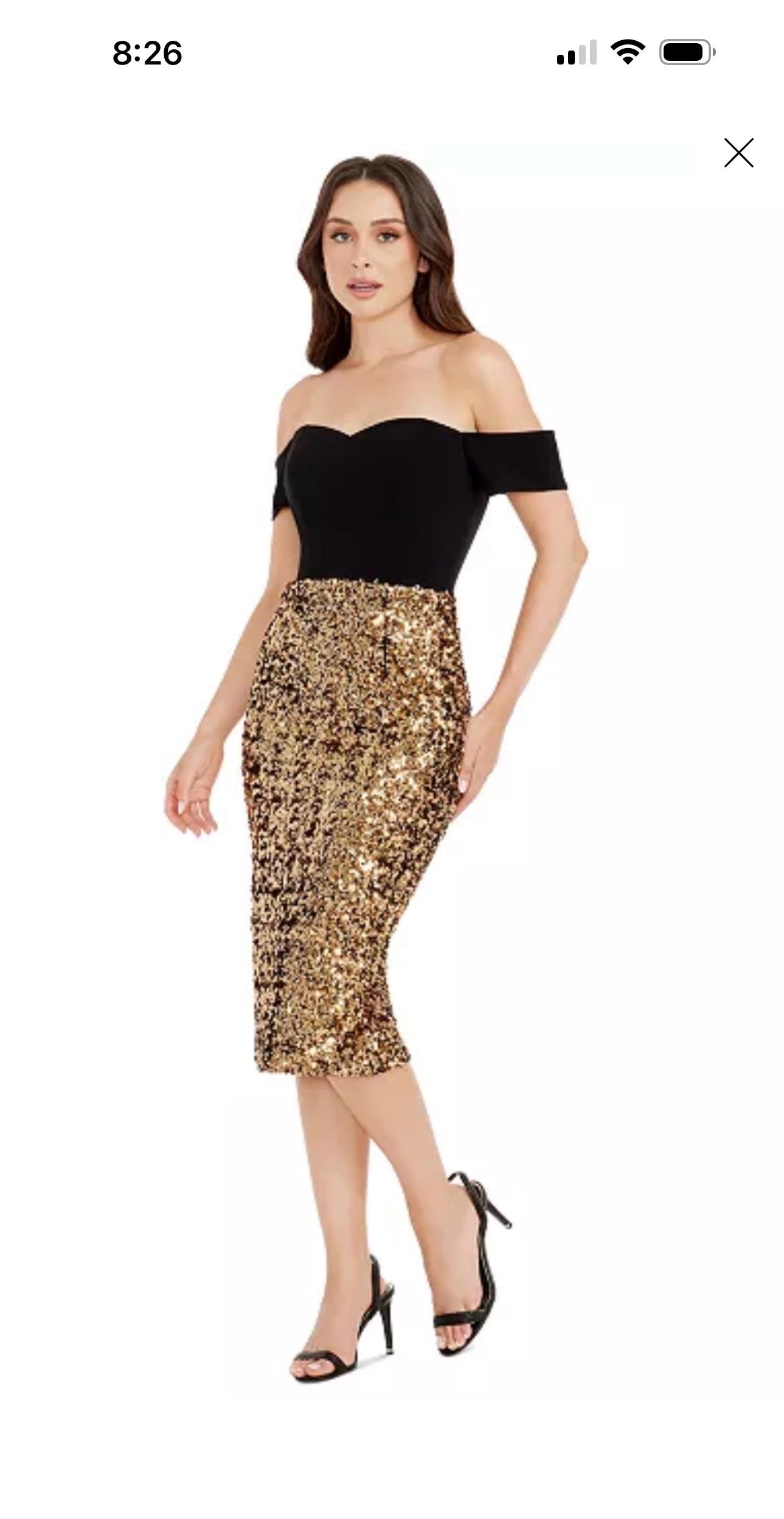 DRESS THE POPULATION Women's Bailey Sequined-Skirt Dress